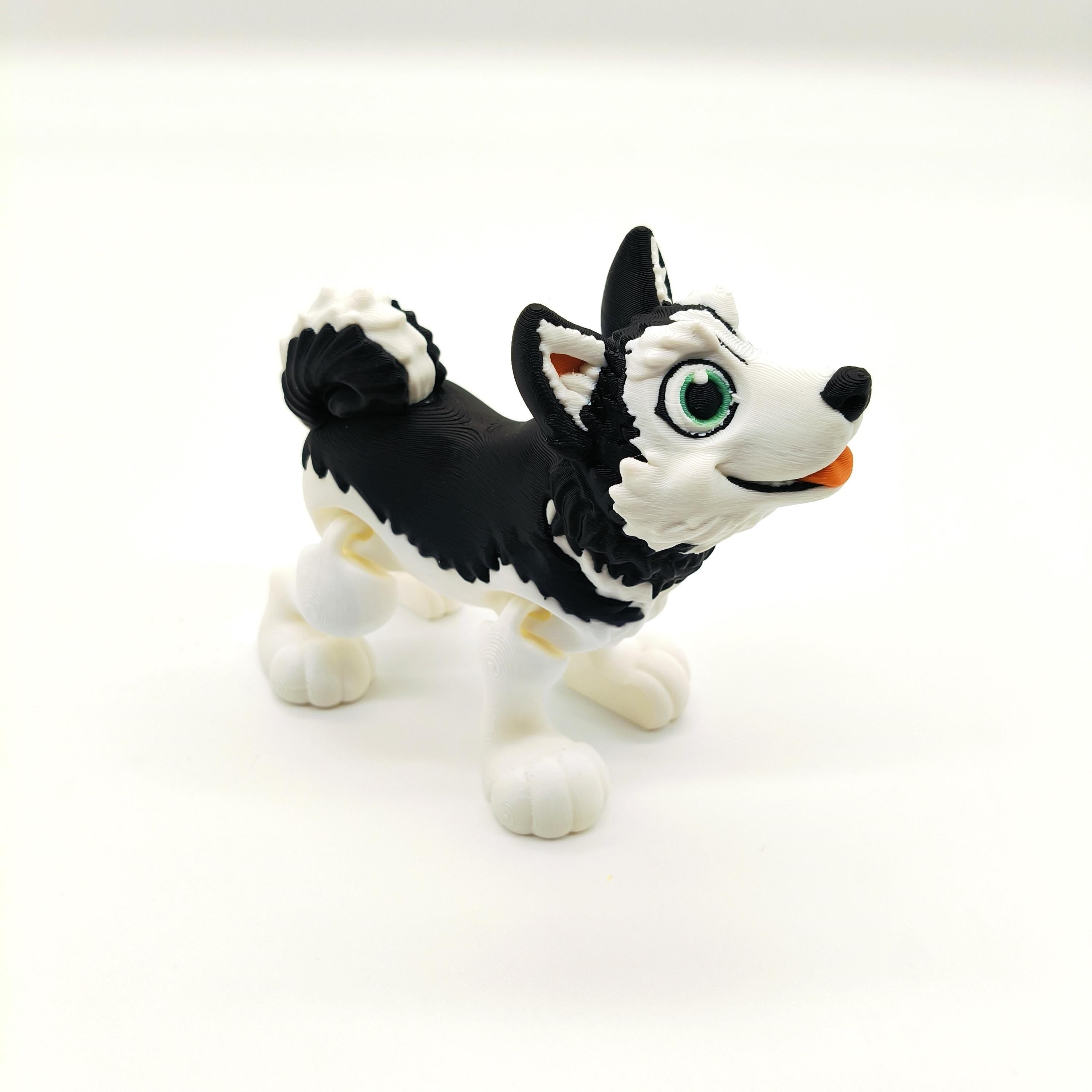 Articulated Husky Dog - Unique Gift for Animal Lovers, Dog Owners and Collectors – Cute Desk Decor or Personalized Keepsake